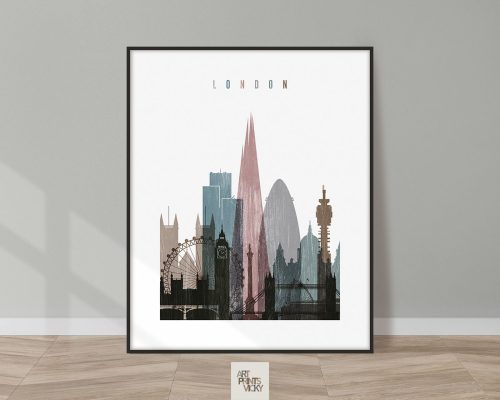 London skyline poster distressed 1