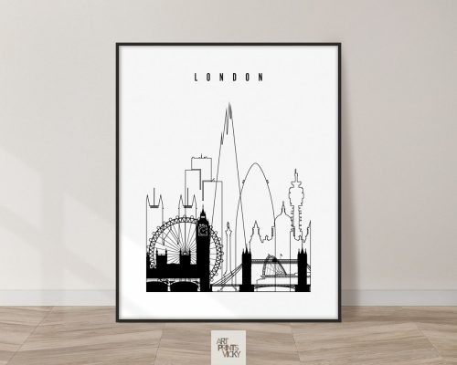 London poster black and white