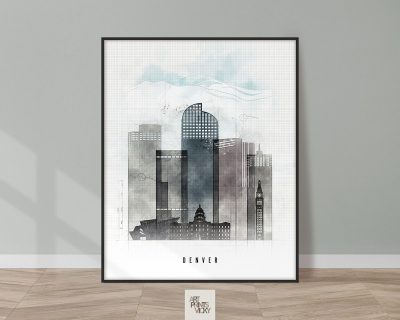 Denver skyline print urban