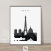 Paris skyline black and white poster