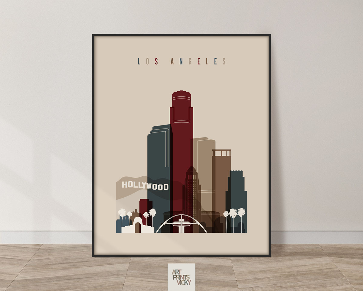 Los Angeles poster earth tones 2