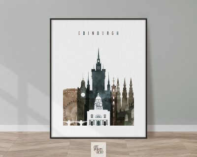 Edinburgh city poster watercolor 2