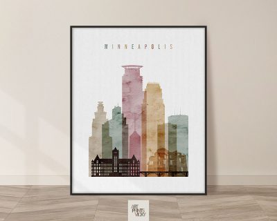 Minneapolis art print watercolor 1