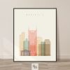 Nashville art print skyline pastel cream