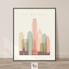 Philadelphia art print skyline pastel cream