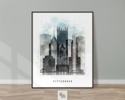 Pittsburgh skyline print urban