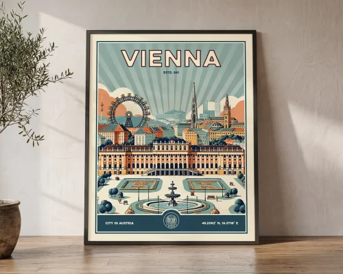 Vienna Travel Poster — Vintage Wall Art Print