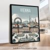 Smooth travel style art print of the Vienna skyline by ArtPrintsVicky