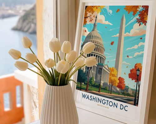 Alternative view of Washington DC Travel Poster - Art Print