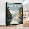 West Virginia State natural landscape vertical vector illustration poster by ArtPrintsVicky