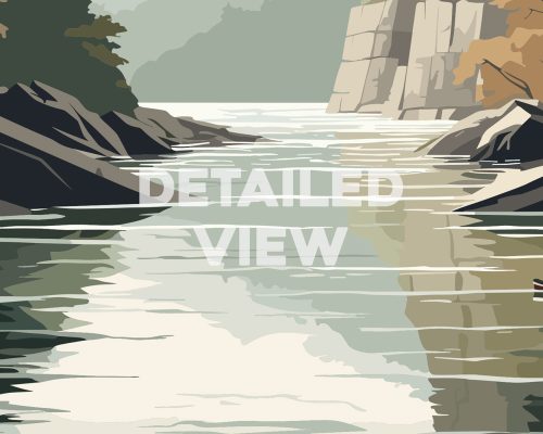 West Virginia State natural landscape vertical vector illustration poster detail by ArtPrintsVicky