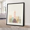 Art print featuring a stylized cityscape of Zadar, Croatia with notable buildings and landmarks.