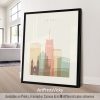 Akron Ohio Skyline Art Print in Warm Pastels