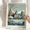 Albany NY Poster Inspired by Retro Travel Art by ArtPrintsVicky