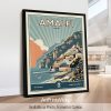 Amalfi Poster Inspired by Retro Travel Art by ArtPrintsVicky