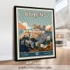 Athens Poster Inspired by Retro Travel Art by ArtPrintsVicky
