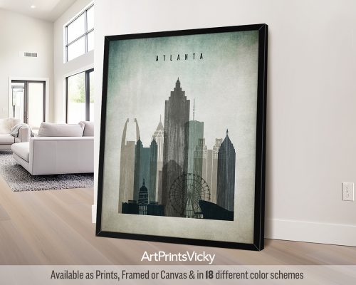 A "distressed 3" style art print of Amsterdam, featuring the city's architecture, and a bold, textured aesthetic. Perfect for lovers of Amsterdam and edgy, urban artwork by ArtPrintsVicky.