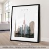 A "distressed 1" style poster of the Berlin skyline, featuring the Brandenburg Gate, Reichstag, and a textured, weathered aesthetic. Perfect for history lovers and those who appreciate Berlin's dynamic urban beauty by ArtPrintsVicky.