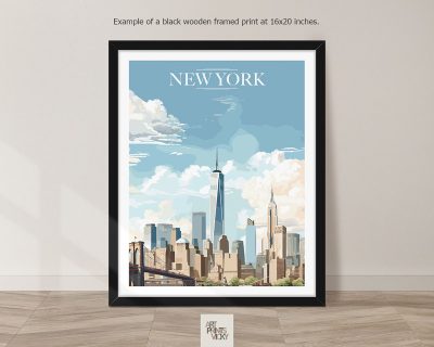 New York City Print as black frame print