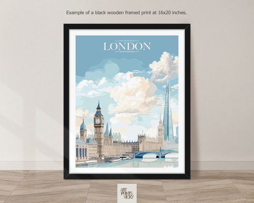 London City Print as black frame