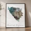 Bosnia and Herzegovina Watercolor Map Poster | ArtPrintsVicky