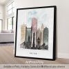 Boston City Print in Warm Urban Watercolors by ArtPrintsVicky