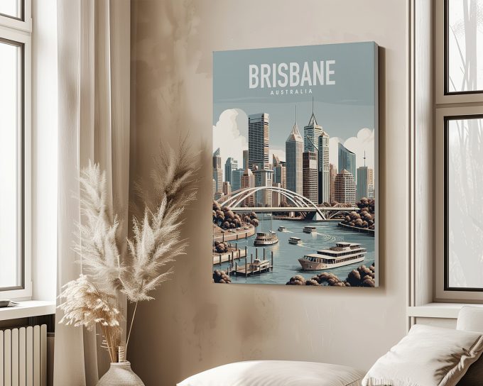 Brisbane skyline in smooth colors travel art print by ArtPrintsVicky skyline in smooth colors travel art print by ArtPrintsVicky