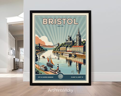 Retro Bristol illustration in vibrant colors