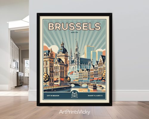 Retro Brussels art print