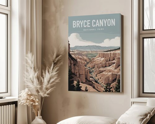 Art print of Bryce Canyon National Park featuring a scenic view of the canyon landscape.