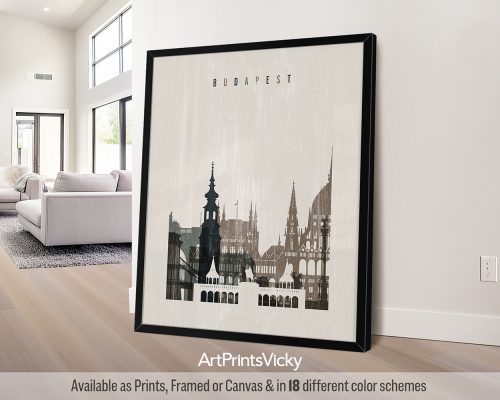 Budapest city poster with a Distressed 2 effect by ArtPrintsVicky