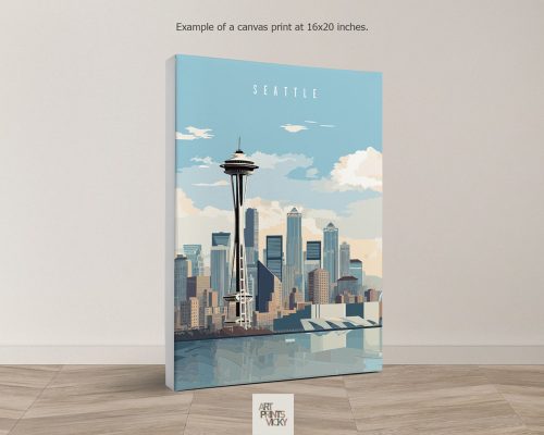 Travel Print of Seattle as canvas print