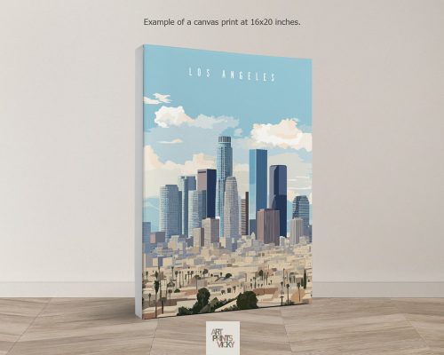 Travel Print of Los Angeles as canvas print