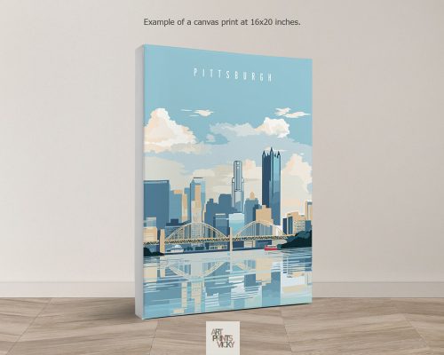 Travel Print of Pittsburgh as canvas print