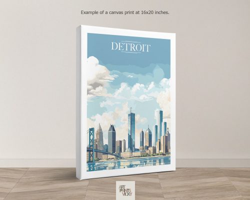 Detroit City Print as canvas print