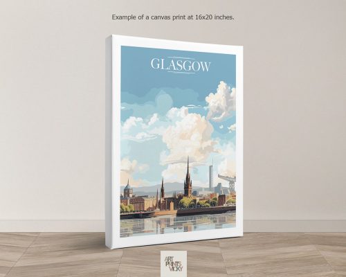 Glasgow City Print as canvas print