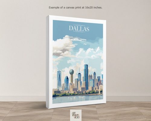 Dallas City Print as canvas print