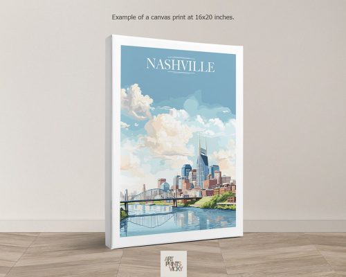 Nashville City Print as canvas print
