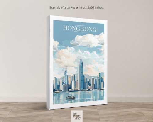 Hong Kong Travel Print as canvas print