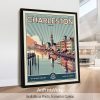Charleston SC Poster Inspired by Retro Travel Art by ArtPrintsVicky
