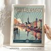 Charleston SC Poster Inspired by Retro Travel Art by ArtPrintsVicky