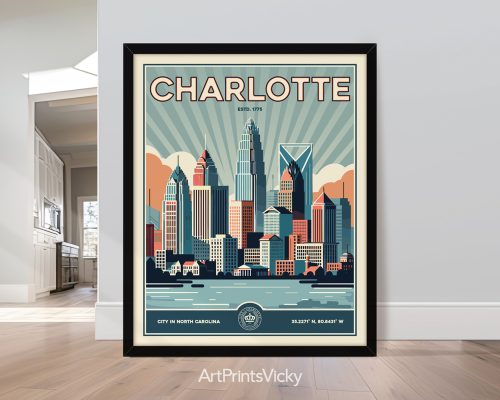 Abstract retro art print of Charlotte