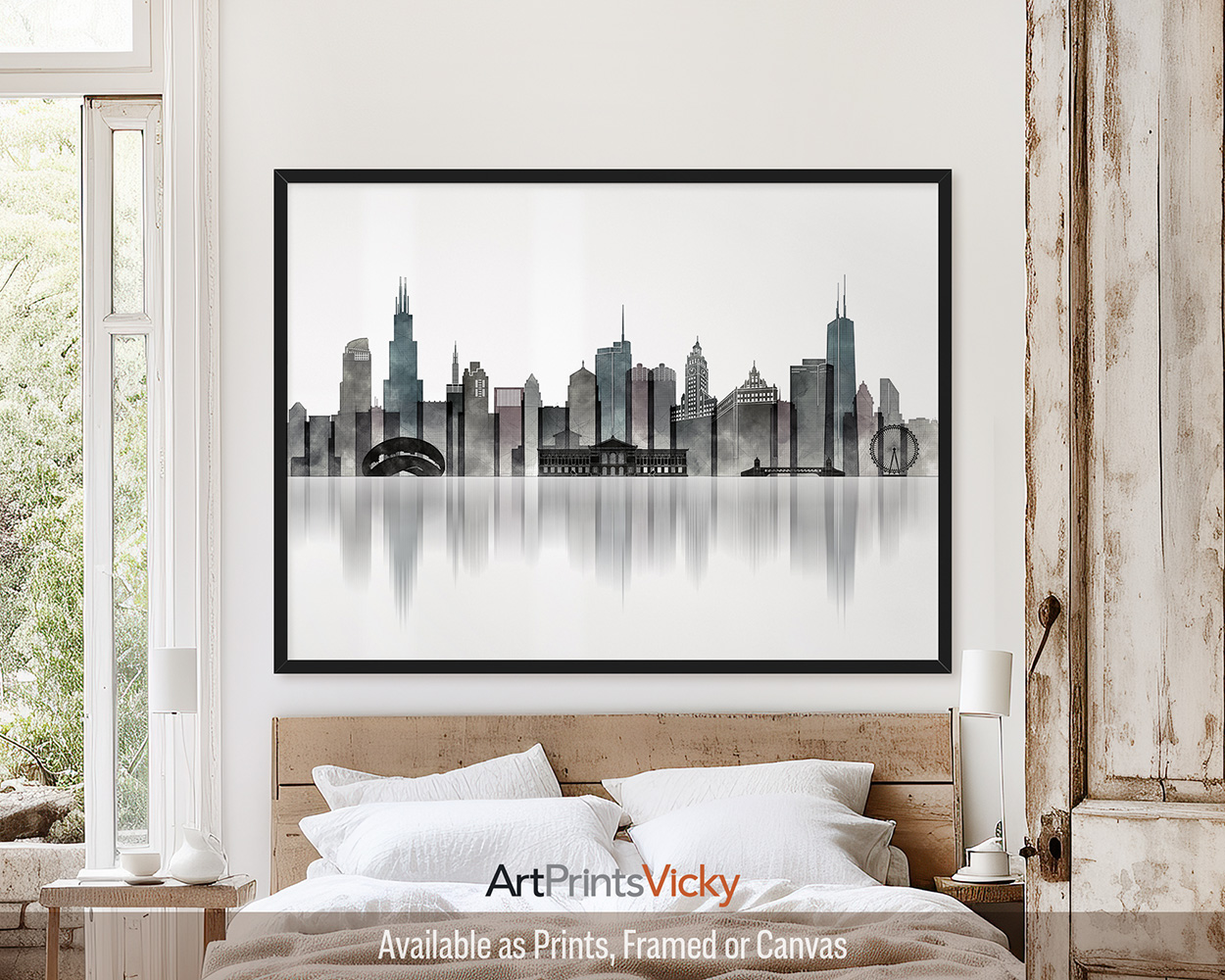 Chicago Wall Art Print in Urban Style