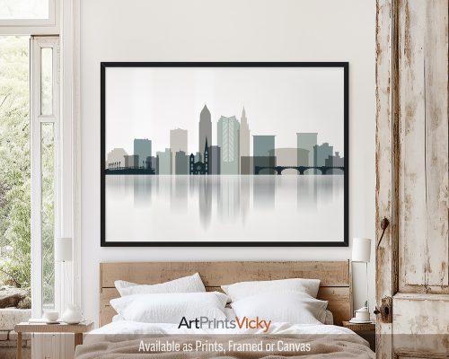 Cleveland Wall Art Print in Earth Tones