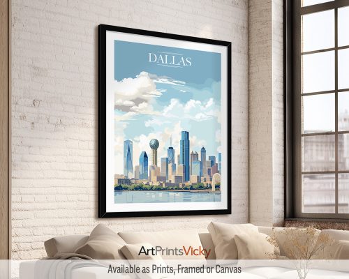 Dallas City Skyline Print