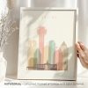 Art print of the Dallas city skyline featuring various buildings and the Dallas landmark.