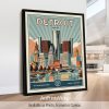 Detroit Poster Inspired by Retro Travel Art