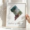 Art print featuring a watercolor silhouette of the District of Columbia with text below.