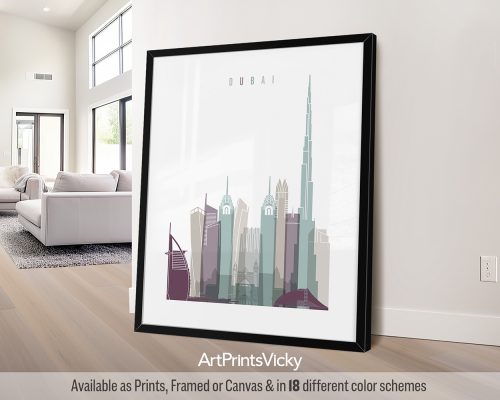Dubai City Reimagined | Pastel Poster, Contrast of Ambition & Serenity by ArtPrintsVicky