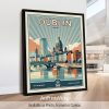 Dublin Poster Inspired by Retro Travel Art by ArtPrintsVicky